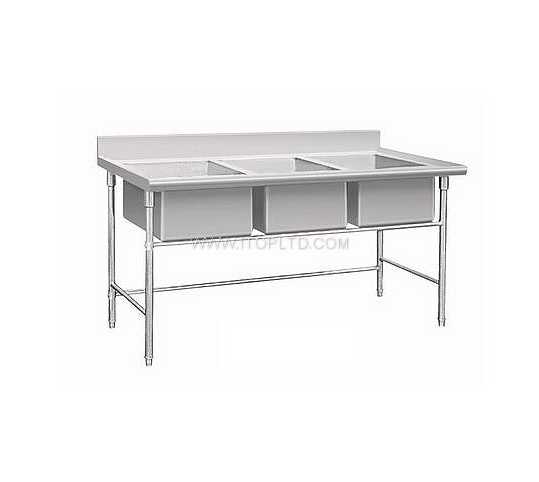 stainless steel Economical  Triple kitchen Sink Bench